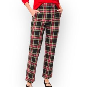 J Crew Tartan Plaid Wool Blend Ankle Pants size 12
